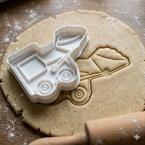 Emporte-piece camion toupie beton 8 cm - moule biscuit chantier