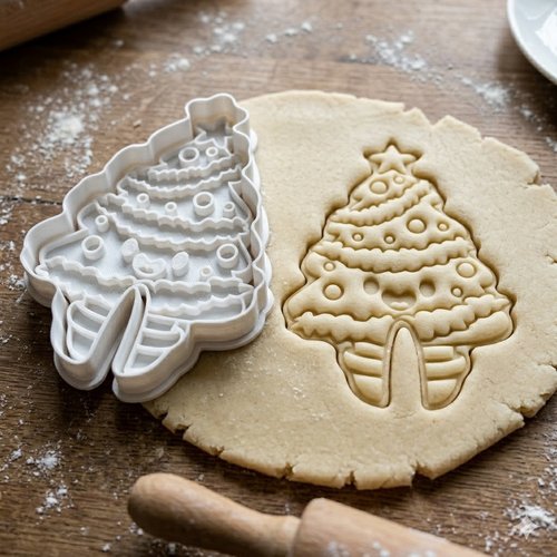 Emporte-piece sapin de noel kawaii - moule a biscuits artisanal 8 cm