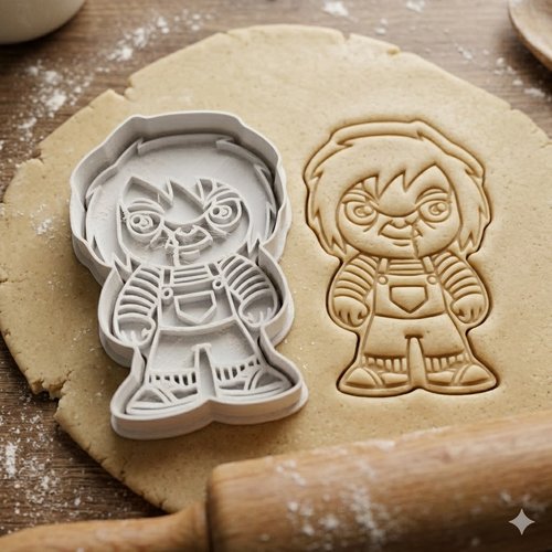 Emporte-piece chucky 8 cm - moule a biscuit horreur artisanal