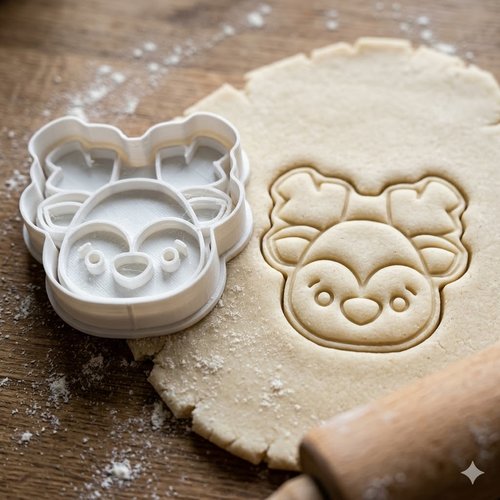 Emporte-piece renne de noel 8 cm - moule a biscuits artisanal