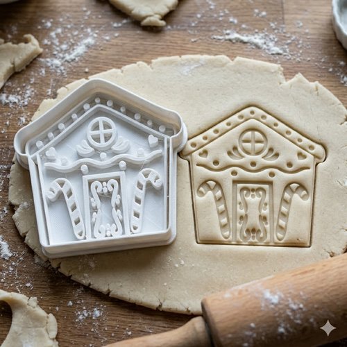 Emporte-pièce maison de noël 8 cm - moule biscuits et pâte sablée