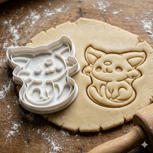 Emporte-piece artisanal petit chat kawaii 8 cm pour biscuits