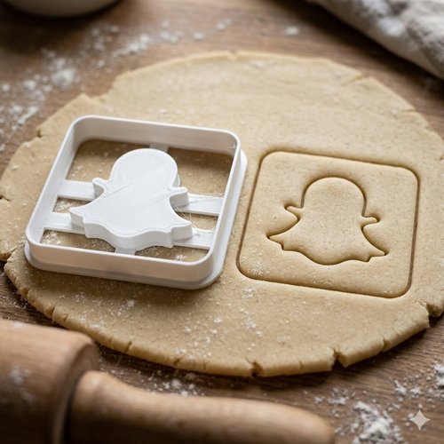Emporte-pièce snapchat fantôme 8 cm - moule à biscuit artisanal noir