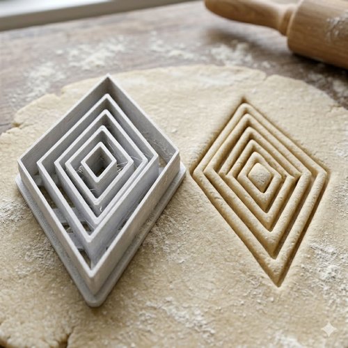 Emporte-piece losange geometrique 8 cm pour biscuits et patisserie