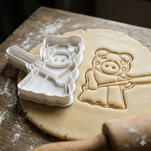 Emporte-pièce cochon piggy 8 cm pour biscuits et pâtisserie