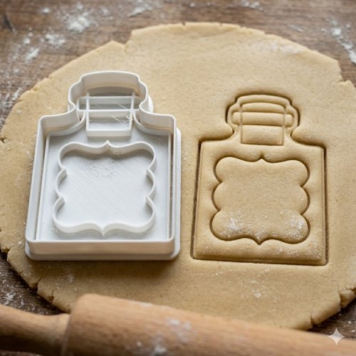 Emporte-pièce flacon de parfum artisanal 8 cm pour biscuits et pâtisserie