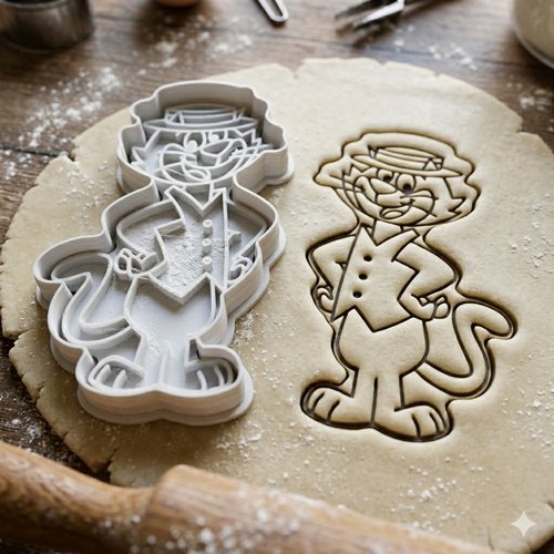 Emporte-piece top cat pour biscuits et pate a sucre - 8 cm