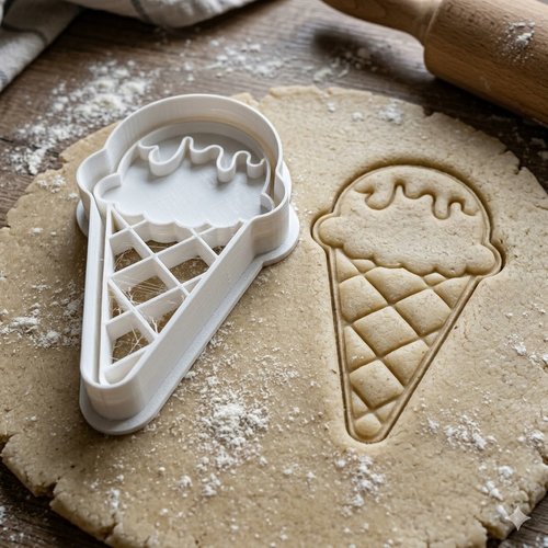 Emporte-piece glace 8 cm - moule a biscuit artisanal cornet de glace
