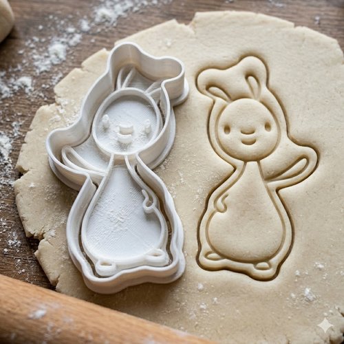 Emporte-pièce lapin cuisinier 8 cm - moule à biscuit artisanal