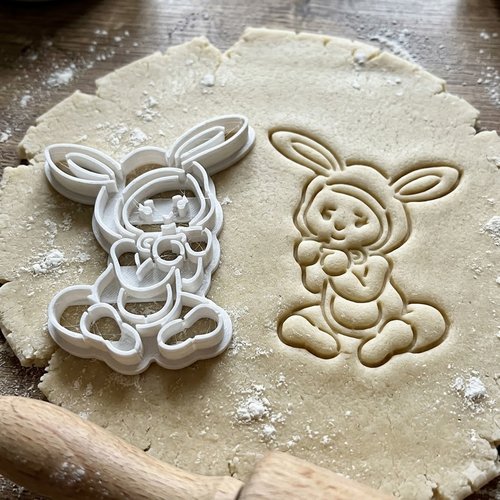 Emporte-piece lapin bebe 8 cm - moule biscuit patisserie artisanale