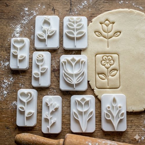 Emporte-piece artisanal floral 8 cm pour biscuits et pate a sucre