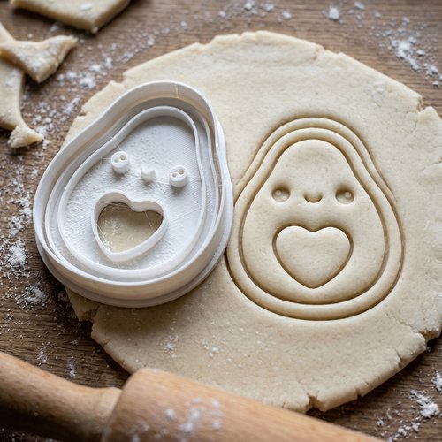 Emporte-pièce avocat kawaii cœur - moule à biscuit
