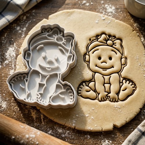 Emporte-piece bebe fille - moule biscuit 8 cm