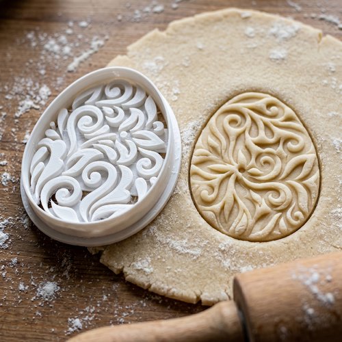 Emporte-piece oeuf de paques motif floral 8cm