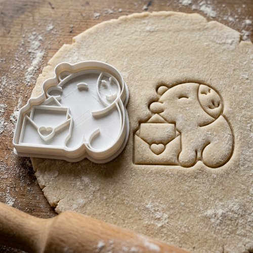 Emporte-pièce ourson lettre amour 8cm - moule biscuit saint-valentin