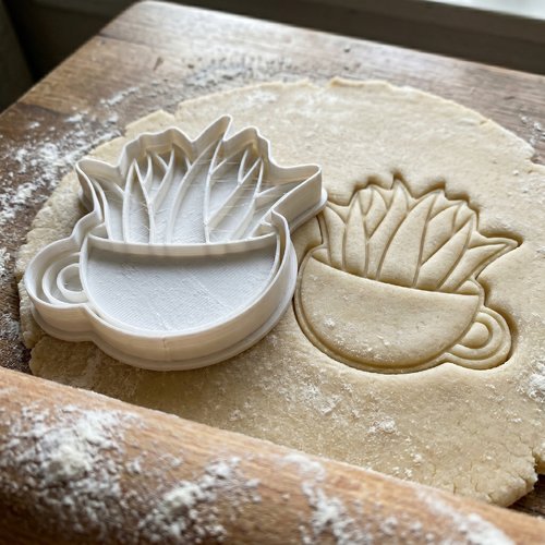 Emporte-pièce plante succulente tasse noir 8 cm