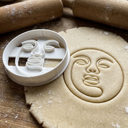 Emporte-piece visage abstrait 8cm - moule biscuit