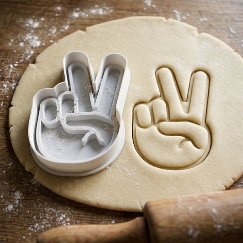 Emporte-pièce signe peace, moule biscuit main v