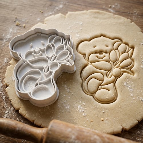 Emporte-piece ours fleurs 8cm - moule biscuit artisanal