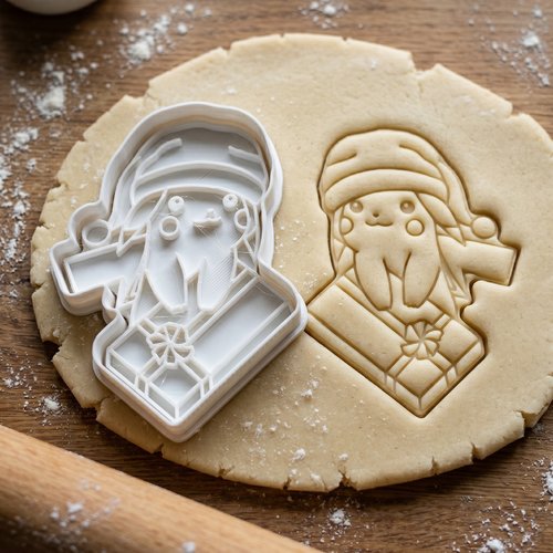 Emporte-piece pikachu noel cadeau | moule biscuit patisserie 8 cm