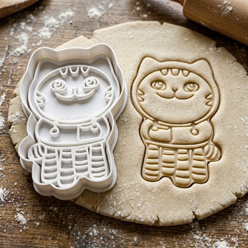 Emporte-pièce chat kawaii - moule biscuit artisanal 8cm