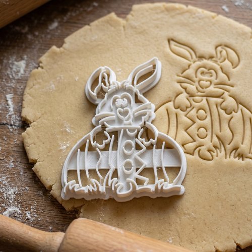 Emporte-pièce lapin de pâques oeuf 8cm moule biscuit
