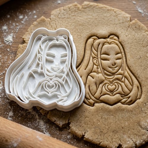 Emporte-pièce fille signe cœur - moule biscuit artisanal