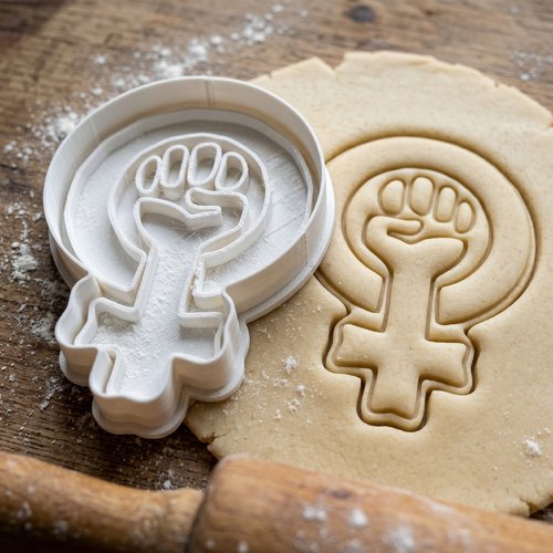 Emporte-pièce symbole féministe poing levé 8cm