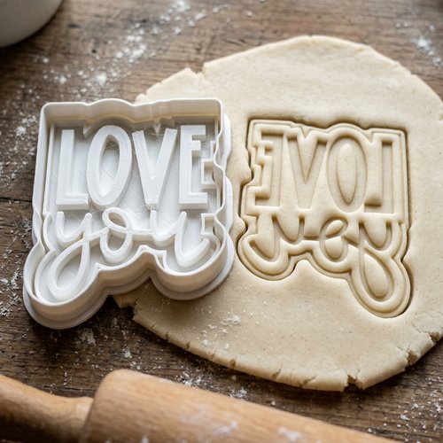 Emporte-pièce message love you 8 cm - moule à biscuit