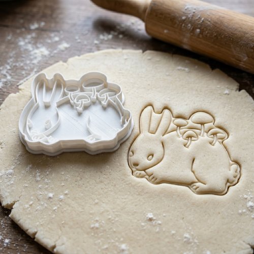 Emporte-pièce lapin champignons 8cm moule biscuit