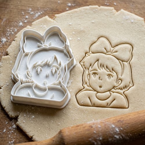 Emporte-piece fille manga nœud 8cm - moule biscuit