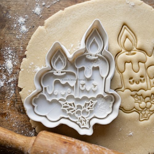Emporte-pièce bougies de noël 8cm - moule à biscuits artisanal