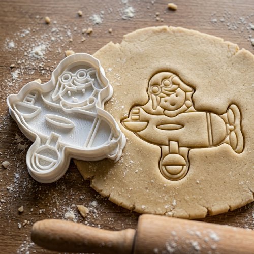 Emporte-piece avion pilote moule biscuit artisanal 8 cm
