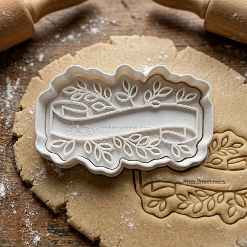 Emporte-pièce bannière végétale 8cm moule biscuit