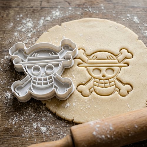 Emporte-piece tete de mort pirate manga 8cm