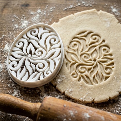 Emporte-pièce biscuit floral artisanal - moule 8 cm pâte sablée