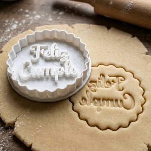 Emporte-pièce feliz cumple 8 cm - moule biscuit joyeux anniversaire