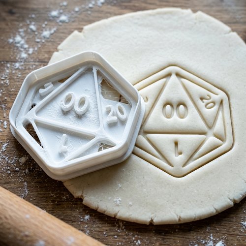 Emporte-pièce dé 20 jdr - moule à biscuit gaming artisanal 8 cm