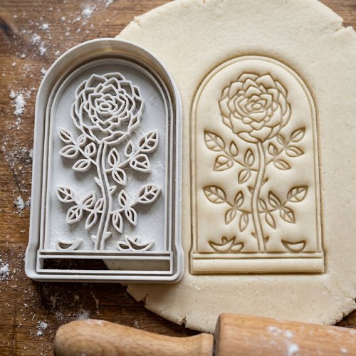 Emporte-pièce rose - moule à biscuits artisanal 8 cm