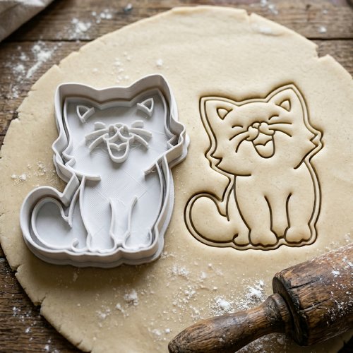 Emporte-pièce chat - moule à biscuits artisanal 8 cm - noir