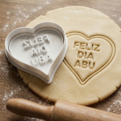 Emporte-pièce coeur feliz dia abu - moule à biscuits artisanal 8cm