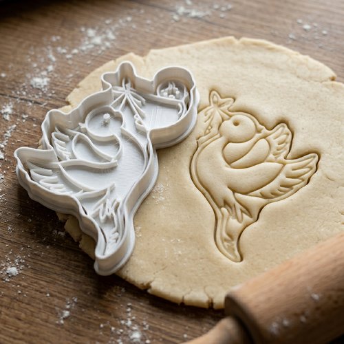 Emporte-pièce oiseau colombe pour pâtisserie et biscuits - 8 cm