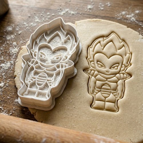 Emporte-pièce vegeta dragon ball z - moule biscuit artisanal 8cm