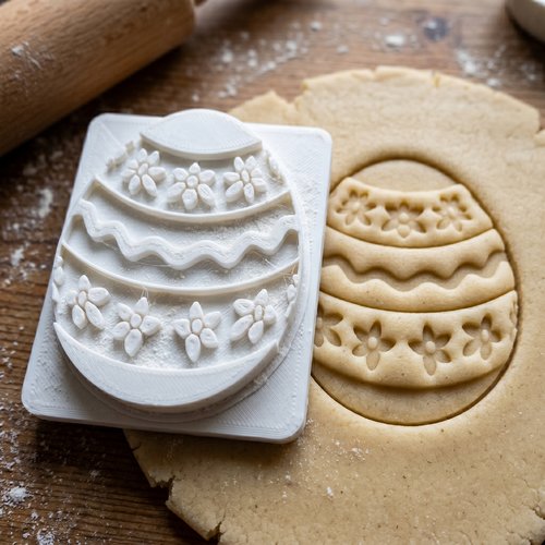 Emporte-pièce œuf de pâques fleuri 8 cm - moule biscuit artisanal