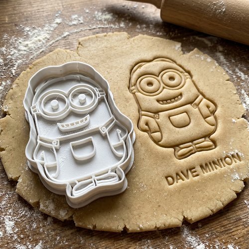 Emporte-pièce minion dave pour biscuits et pâte à sucre - 8 cm