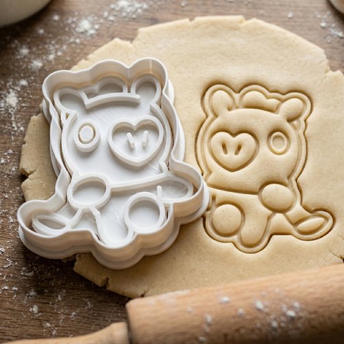 Emporte-piece ourson coeur 8 cm artisanal pour biscuits