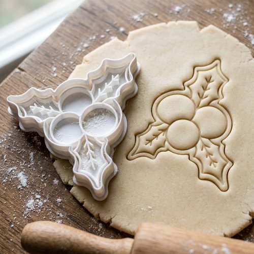 Emporte-pièce houx de noël 8 cm - fabrication artisanale