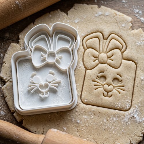 Emporte-piece lapin cadeau 8 cm moule biscuit patisserie