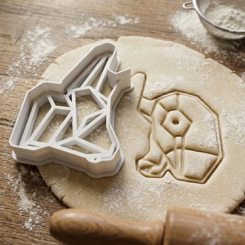 Emporte-piece loup geometrique 8 cm moule biscuit artisanal