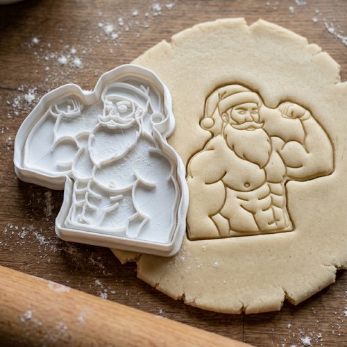 Emporte-piece pere noel muscle moule a biscuit 8cm